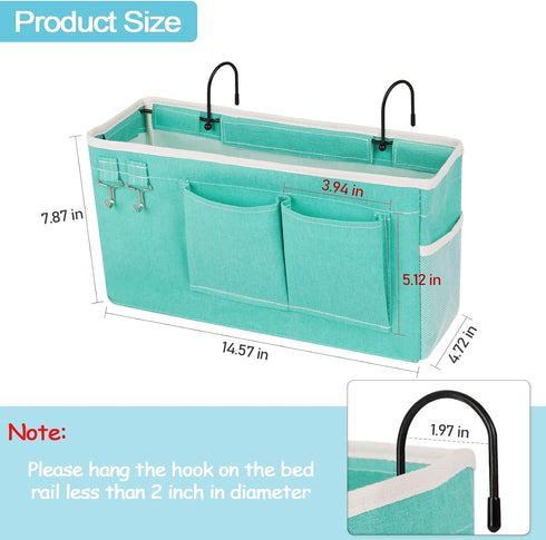 Loghot Bedside Caddy/Bedside Storage Bag Hanging Organizer for Bunk and Hospital Beds,Dorm Rooms Bed Rails,Can be Placed Glasses,Books,Mobile Phon...