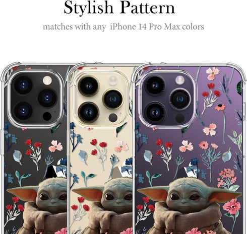 ZADORN Compatible with iPhone 14 Pro Max Case with Screen Protector and Camera Cover,Fashion Designs for Women Girls,Soft TPU Bumper Protective Tr...