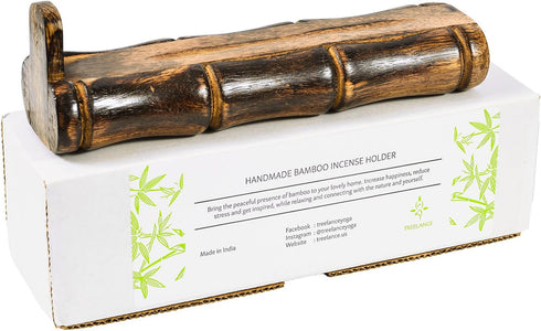 Bamboo Incense Holder Handmade Stick Incense Burner Craft Storage Box Wood Ash Catcher Sticks Incense Holder Brown Meditation Incense Holders Burn...