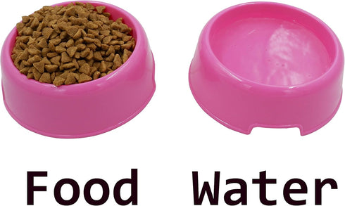 Dog Bowls Cat Bowls (Plastic Bowls, Pink 4-Pack)...