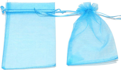 50Pcs 6x8 inches Sheer Organza Bags, Jewelry Drawstring Pouches Wedding Party Christmas Favor Gift Bags (Lake Blue)...