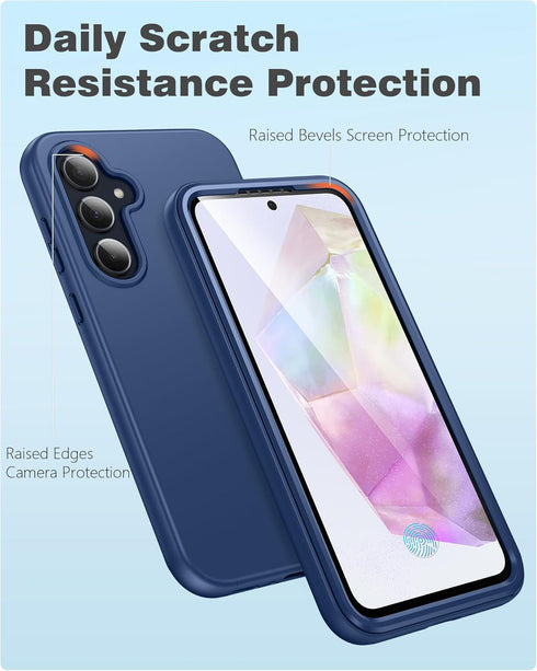 FNTCASE for Samsung Galaxy A35-5G Case: Phone Case with Built-in Screen Protector Protective Silicone Cell Phone Cover Rugged Shockproof Full Prot...