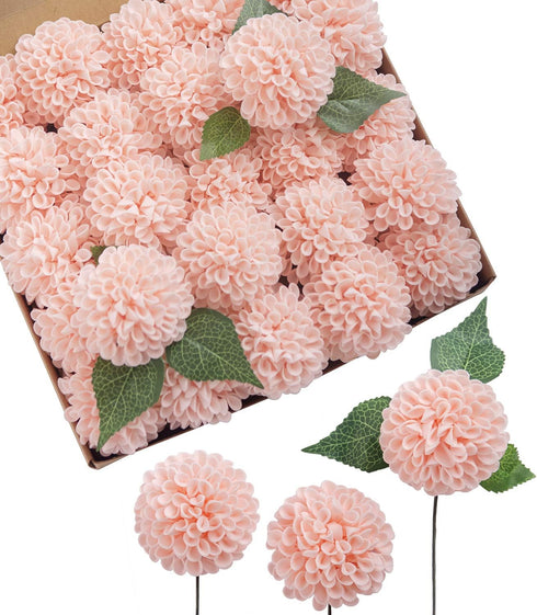 Ling's Moment Blush Dahlia Foam Artificial Flowers Real Touch Faux Fake Flower for Home Decor Graduation Baby Shower Decorations Outdoors Party Fa...