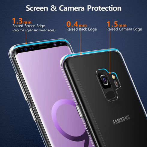 Rayboen for Samsung Galaxy S9 Case, Crystal Clear Designed Flexible Shockproof Protection Phone Cover for Galaxy S9, Anti-Scratch Transparent Hard...