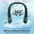 Portable Hands free Bladeless Hanging Neck Fans with Screen Display and 5 Speeds Levels, USB Rechargeable, 360° Cooling Wearable Personal Fan for ...