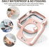 2 in 1 Waterproof Bling Case Compatible for Apple Watch 40mm Screen Protector SE Series 6/5/4, Women Glitter Diamond Rhinestone Bumper Face Cover ...