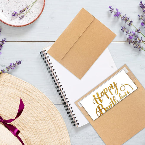 50Packs A4 Kraft Envelopes 4x 6 Inch Card Envelopes,Self Seal for Weddings, Greeting Cards?Mailing? Invitations, Photos, Postcards...