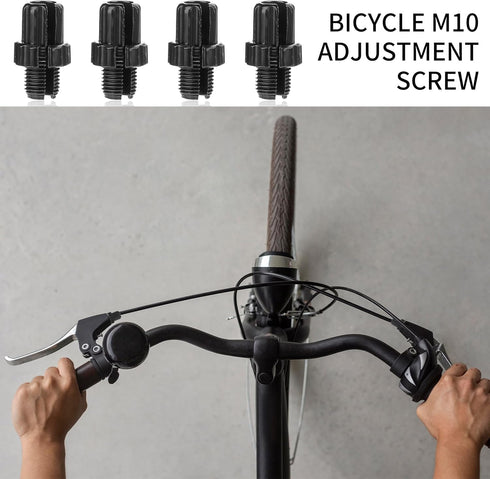 M10 Bike Brake Cable Handle Lever Adjusting Screws, 4 Pack 10mm Bicycle Brake Lever Grip Fastener Bolt Aluminum Alloy Bicycle Parts MTB Brake Cabl...