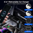 Retractable Car Charger, 4 in 1 Fast Car Phone Charger 60W, USB C Car Charger (Dual Lightning Retractable Cords)...