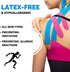 Joint Forces Waterproof Kinesiology Tape - 2 inches x 16.5 ft. per roll, Latex-Free, for Muscle Pain Relief and Joint Support (Blue)...