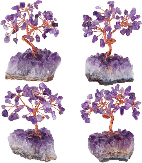 mookaitedecor Amethyst Crystal Tree with Amethyst Cluster Crystals Base Bonsai Money Tree for Wealth and Luck...
