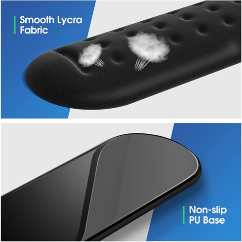KTRIO Upgrade Memory Foam Keyboard Wrist Rest Set - Massage Holes Design Wrist Rest for Computer Keyboard - Ergonomic Keyboard Wrist Pad for Compu...