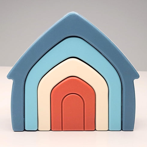 House Silicone Stacker Toy 4pcs - Safe, Non-Toxic, Educational, for Babies & Toddlers 12M+...