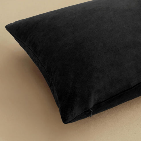 MIULEE Velvet Throw Pillow Covers 18x18 Inch, Pack of 2 - Black, Super Soft Decorative Square Cushion Cases Modern Luxury Home Decor for Sofa, Cou...