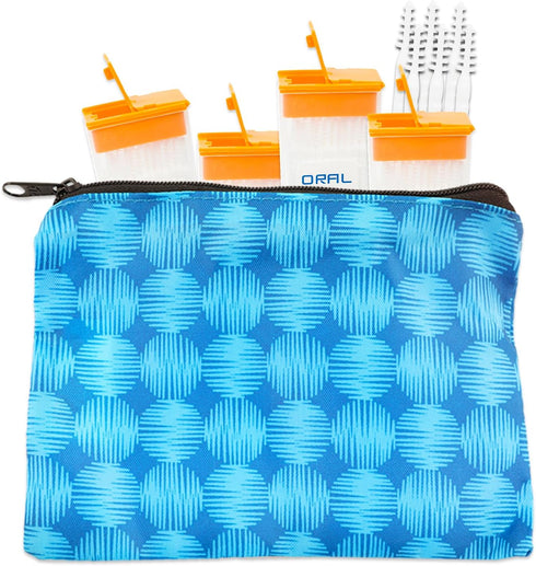 Travel Dental Floss Picks with Case Dispenser Container - 4 PACK Dental Picks Holders Bundle with 50 Oral Picks Each, 200 Dental Picks Total, for ...
