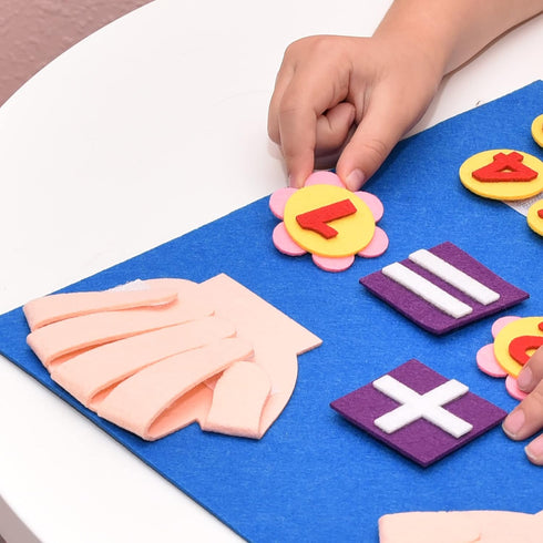Montessori Learning Toddler Felt Educational Toy Finger Number Learning Counting Math Felt Board Preschool Manipulatives Travel Game Addition Subt...