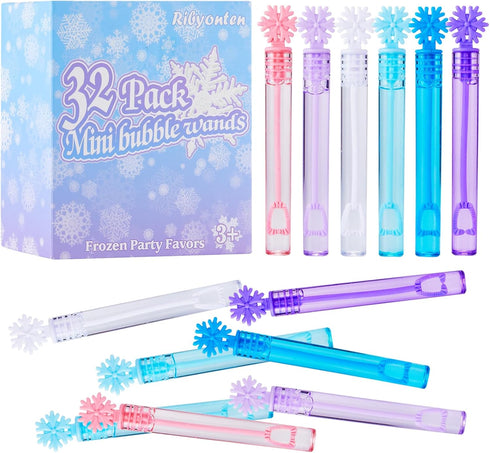 32 Pieces Frozen Bubble Wands,6 Color Mini Snowflake Bubble Wands Kids Party Favors,for Birthday Party,Theme Party,Summer Outdoor Gifts,Christmas ...