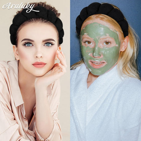 Women Spa Headband for Washing Face Makeup Headband Puffy Sponge Headbands Skincare Headbands for Women Girls Terry Cloth Headband for Skincare Ma...