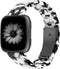 Wearlizer Resin Band Compatible with Fitbit Versa/Versa 2, Lightweight Bracelet Replacement Wristband Strap for Women Men, White Black Flower...