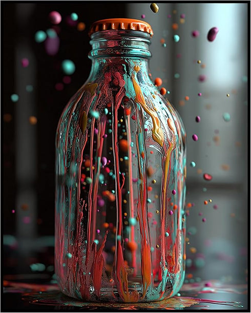 Posterizer 1 pcs-soda bottle and color splashes-vibrant food and drinks poster -4-Kitchen & Bar Art Gift for Men Women Entrepreneur Teens- unfram...