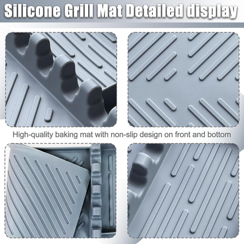 Silicone Griddle Tools Mat,3 in 1 Grill Side Shelf Mat with Drip Pad,16"X11.6"Silicone Spatula Mat for Kitchen,Cooking & Countertop,Large Silicone...
