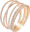 Bling Multilayer Chunky Twist Crystal Rhinestone Adjustable Cuff Bracelet Bangle for Women Wedding Formal Prom Jewelry Costume...