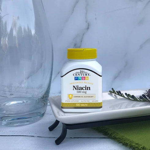 21st Century Niacin 500 mg Prolonged Release Tablets, 100 Count (27474)...