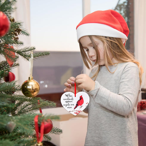 WaaHome Memorial Christmas Ornaments Red Cardinal Christmas Tree Ornaments Decorations Gifts for Loss of Loved One...