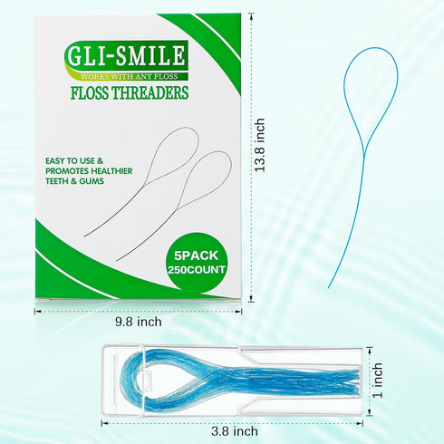 Floss Threaders, Orthodontic Threader, Ultraclean Access Tool for Maintaining Oral Health with Braces, Bridges, and Implants 250 Count...