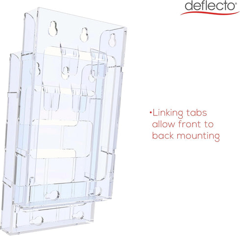 Deflecto Lit Loc Interlocking Magazine Holder, Clear, 11-1/4" x 9” x 1-1/4" (772001)...