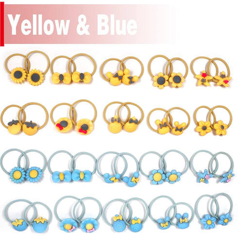 WillingTee 120pcs (60 pairs) Mix Colors GElastic Hair Ties Soft Rubber Bands Hair Bands Holders Pigtails Accessories for Girls Infants Toddlers Ki...