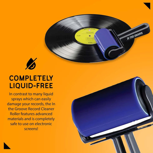 In The Groove Vinyl Roller Cleaner - Vinyl Cleaning Device for Quick Cleaning Vinyl Records or LP Surfaces from Dust, Anti-Static Record Cleaner R...
