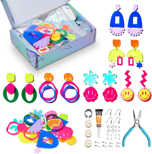 WOOYAS Jewelry Making Kit 120?Pcs Playground Theme Earring Making Kit 6-8 Pairs Fashion Colorful DIY Acrylic Earrings Kits for Women...