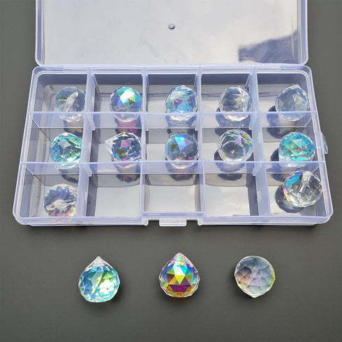 20mm Crystal Glass Ball 15pcs Chandelier Prisms Pendants Parts Beads Rainbow Maker Garden Suncatcher for Windows Candelabra Lamp Curtain Party Wed...