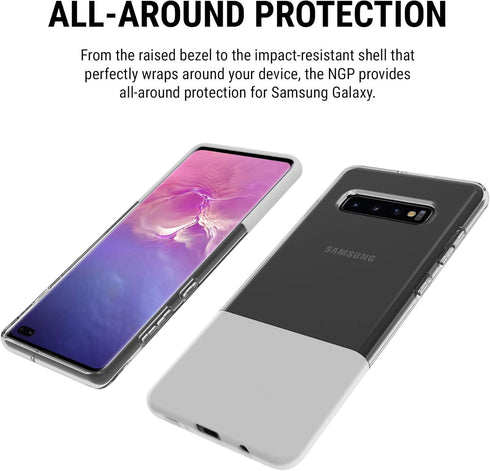 Incipio NGP Translucent Flexible Case for Samsung Galaxy S10+ with Shock-Absorbing Drop-Protection - Clear...