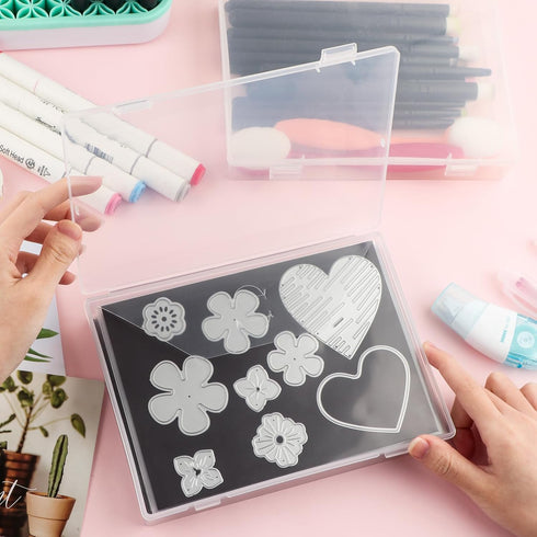 Briartw 20 Pack Clear 7x5" Storage Envelopes, Resealable Plastic Envelopes Pockets for Cutting Dies Stencil Crafts Organizer Holder,Storage Bag fo...