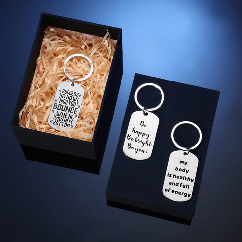 Yinkin 16 Pcs Motivational Keychains Bulk Thank You Keychains with Inspirational Quotes Team Gifts, Christmas Appreciation Gifts for Staff, Friend...