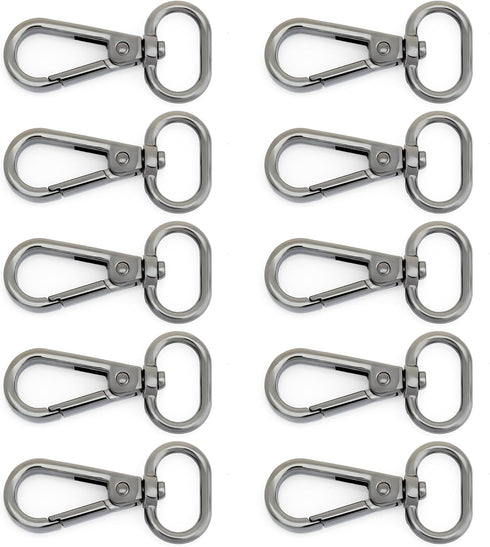 CRAFTMEMORE Snap Hook Swivel Push Gate Lobster Clasps Fashion Clips Purse Making FS10 Pack of 10 (Gunmetal, 3/4 Inch)...