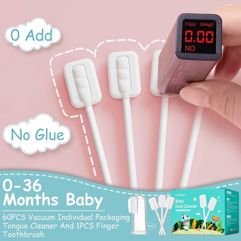 60PCS Baby Tongue Cleaner & 1PCS Finger Toothbrush Infant Mouth Cleaner Newborn Gum Cleaner Disposable Infant Oral Clean Stick Dental Care for 0-3...