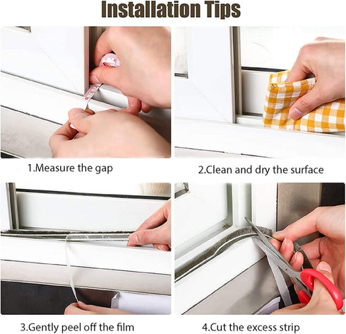 Weather Stripping Door Window Seal Strip 33 Ft, Selfadhesive Strong Adhesion, soundproofing, Draft Blocker, Dustproof, Suitable for Doors and Wind...