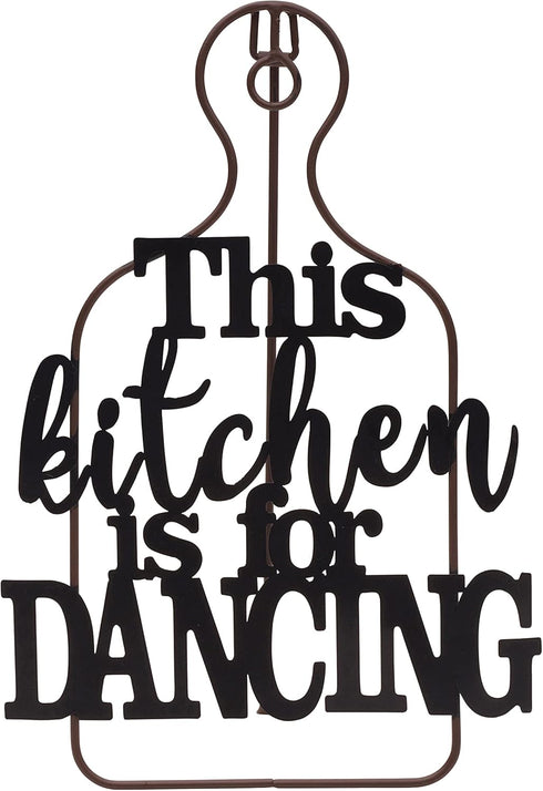 Elements 8.5x0.5x12.38 Inch Metal This Kitchen is for Dancing Easel...