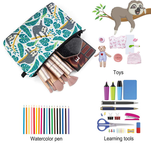 MAGEFY Small Makeup Bag Waterproof Cosmetic Bag Portable Travel Makeup Bags with Zipper Lightweight Makeup Pouch (1 pack, 0172 sloth gifts)...