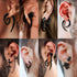 16 Pairs Stainless Steel Punk Y2K Black Dangle Earrings for Men, Axe Skull Screw Cone etc Huggie Hoop Long Chain Piercing Hoop Earrings Set for Un...