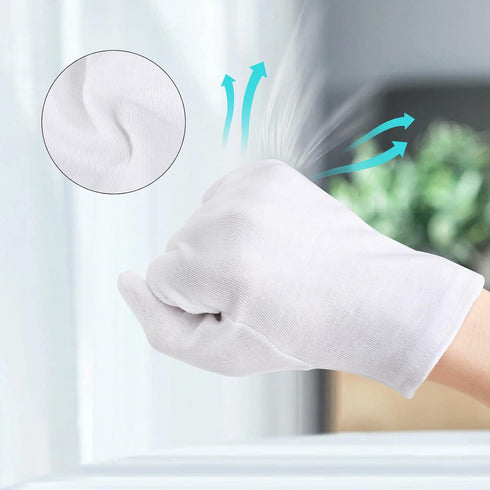 5 Pairs Archival Photo Gloves, White Medium Work Gloves For Handling Art Working Photography Men & Womens Cloth Gloves Liners Bulk for Handling Je...