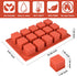 2 Pack Square Silicone Mold, Candy Chocolate Mousse Cake Baking Mold Dessert Molds for Soap,Ice cream,Truffle,Brownie...