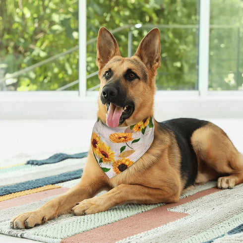 Sunflower Vintage Dog Bandana Scarf Triangle Bibs Pet Accessories Cat Kerchief...
