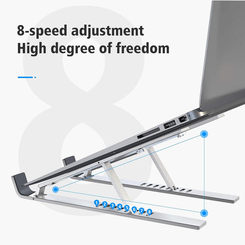 Gshine Ergonomic Aluminum Laptop Stand, Foldable Computer Riser, Laptop Riser Notebook Holder, Compatible with MacBook Air Pro, Dell XPS, Lenovo 1...