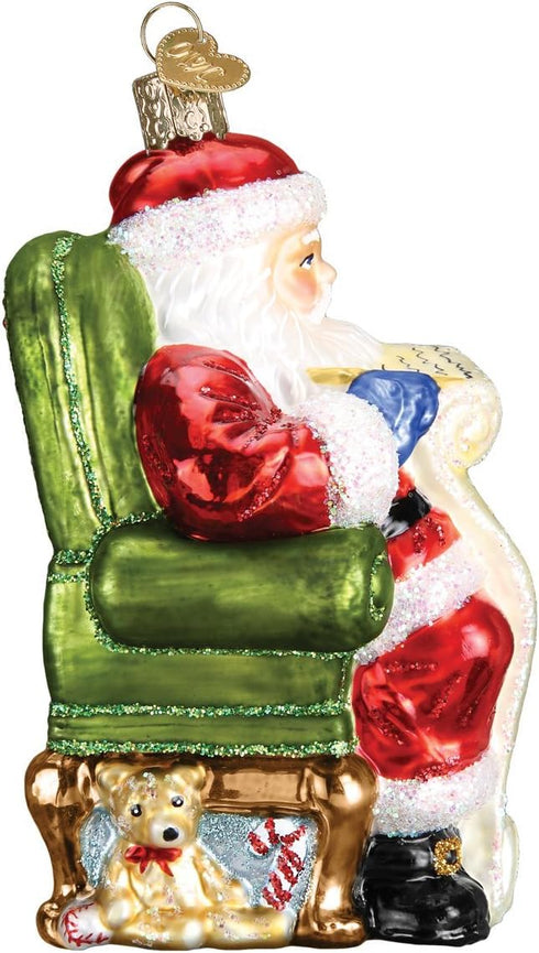 Old World Christmas Assortment Glass Blown Ornaments for Christmas Tree Santa Checking List, 40300...