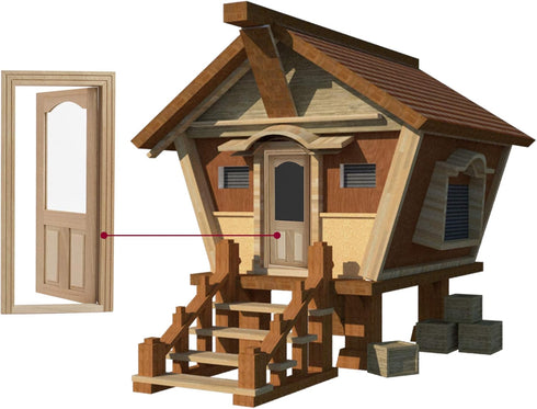 AUEAR, 1:12 Dollhouse Miniature Furniture Unpaint Wooden Doors for DIY Scene Doll Home Furniture Craft (2 Panel Style A)...