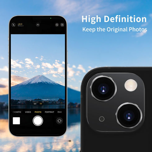 Compatible with iPhone 14 and iPhone 14 Plus Camera Lens Protector, Anti-Scratch Tempered Glass Camera Screen Protector Shockproof Full Protective...